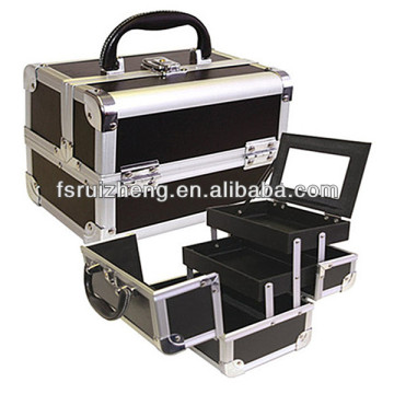 Aluminum Black beauty supply case with mirror RZ-LCO080