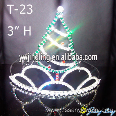 Crystal Rhinestones Christmas Tree Pageant Crowns
