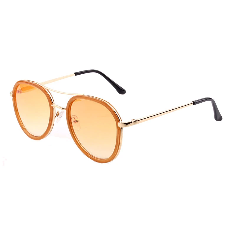 2018 Classical Round Shape Sunglasses with Metal Bridge and Temple