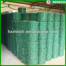 Green PVC Coated Barbed Wire Mesh/dark green pvc barb wire/barb wire factory