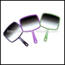 Plastic single side square shape handle mirror professional mirror
