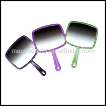 Plastic single side square shape handle mirror professional mirror