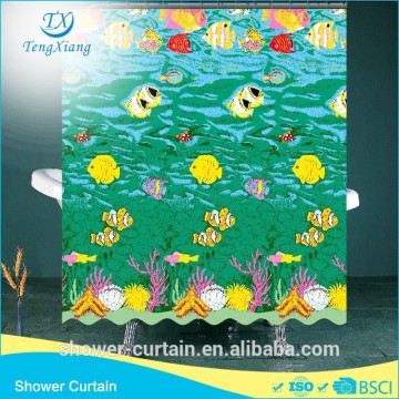 Polyester Material Beautiful World Shower Curtains