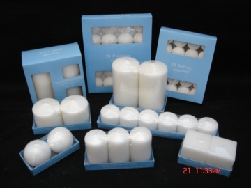 Unscented White Pressed Pillar Candle