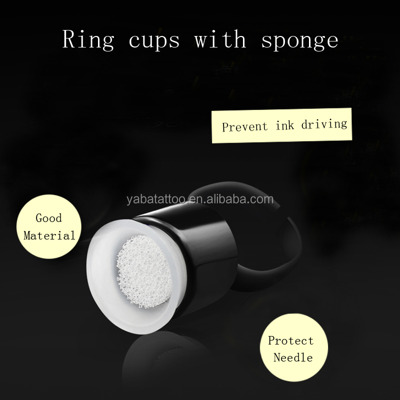 Tattoo Supply Ring Cups Tools Microblading Pigment Holder Permanent Makeup Disposable Tattoo Ink Cups With Sponge For Sale