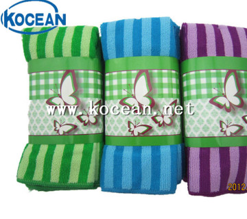 Microfiber stripe kitchen  cleaning cloth 3pcs/set