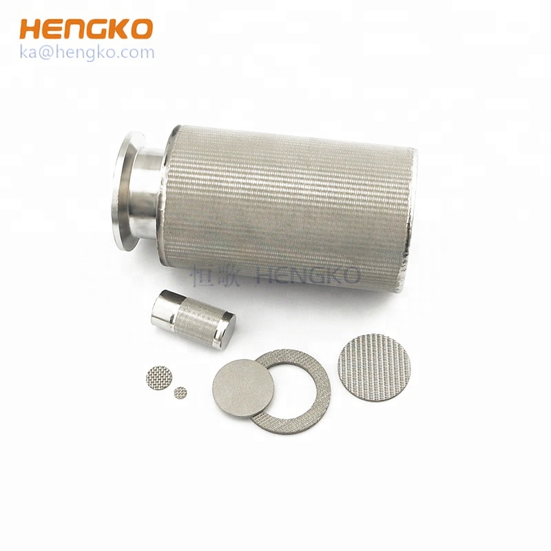 HENGKO sintered metal filter stainless steel sintered powder/wire mesh micron filter tube