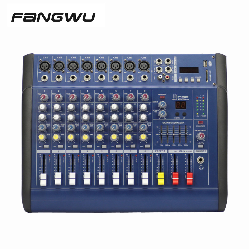 Factory Wholesale USB Dsp 8 Channel Powered Mixer