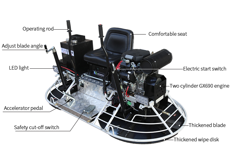 detail concrete power trowel floor leveling finishing machine