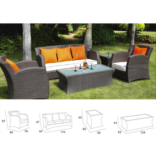 PE rattan 5 seat sofas table patio furniture outdoor MCD1007                        
                                                Quality Choice