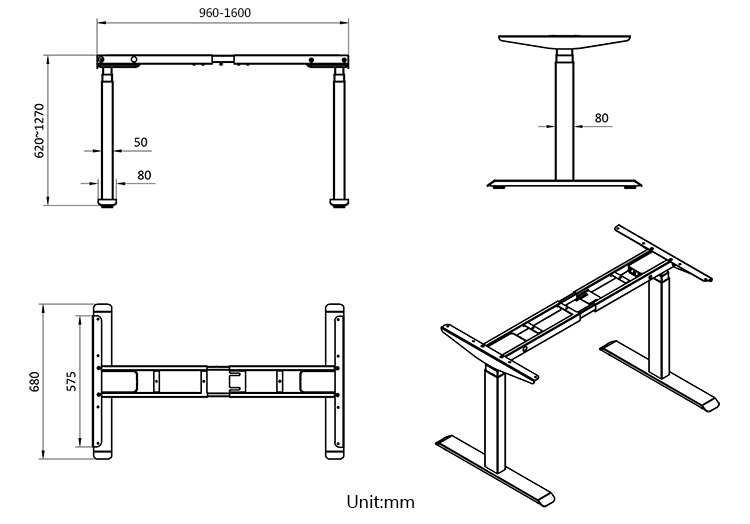 standing desk dimension