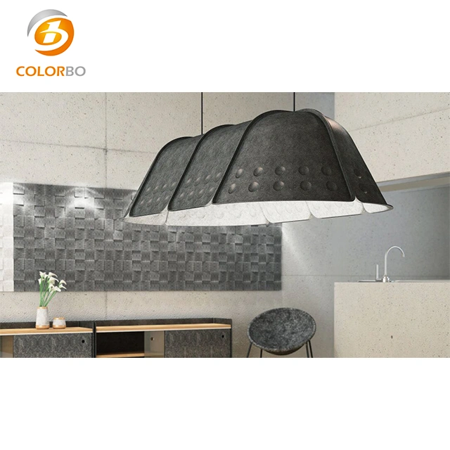 China Suppliers Embossed Design Acoustic Panel Home Decor Wholesale Dark Gray Double Ended Custom Lamp Shade