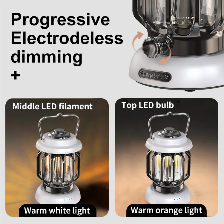 Vintage-Inspired LED Lantern for Camping and Outdoor Safety