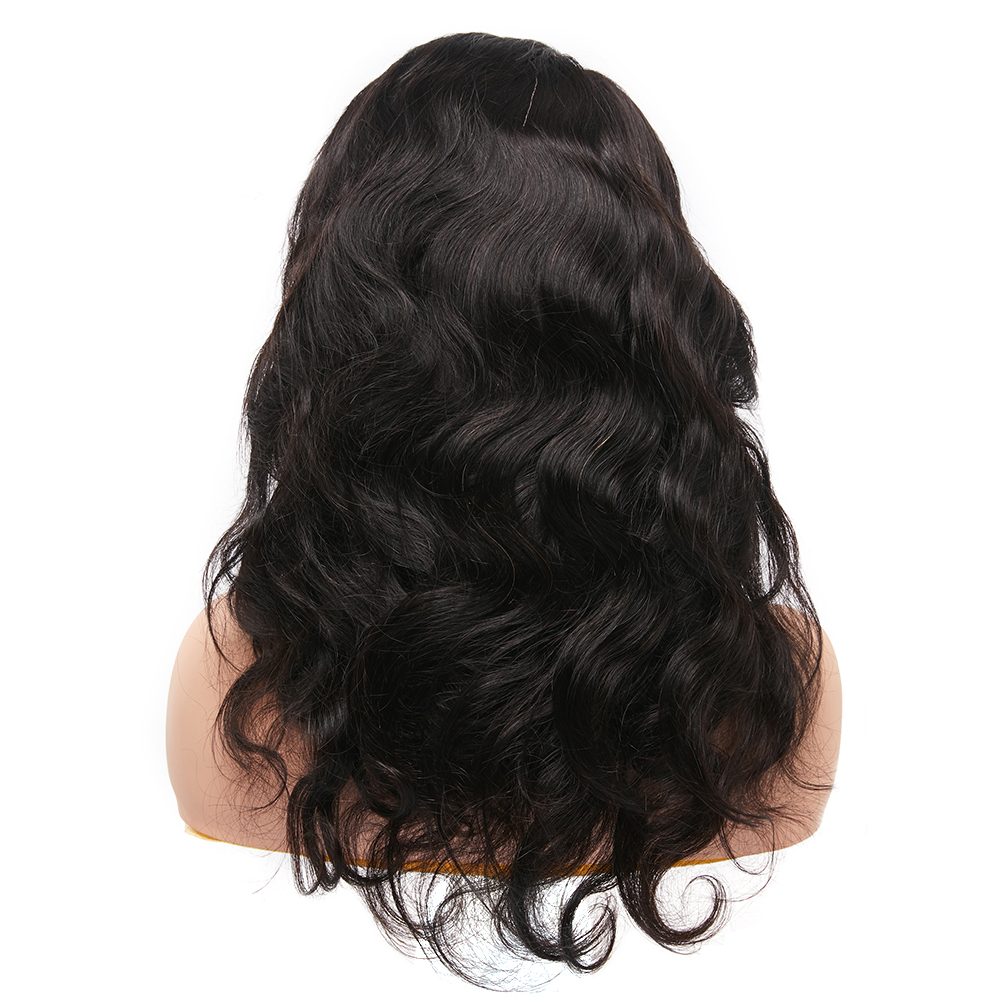Custom Clearance Middle Part Raw Malaysian Human Hair Blend 12 Inches Body Wave Lace Front Wig