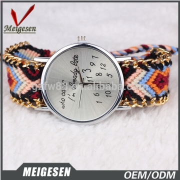 Ribbon watch with interchangeable straps for latest vogue lady watch