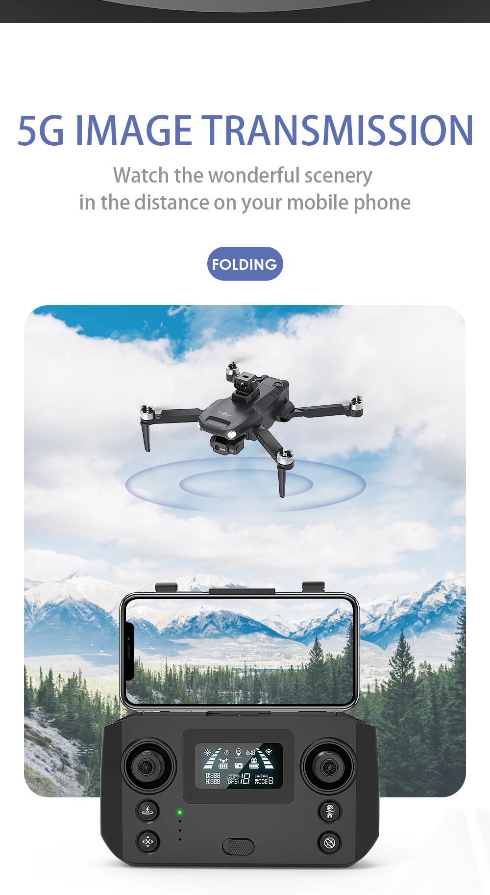 2022 New Drone KF106 MAX 6K HD Dual Camera With GPS Optical Flow Localization Remote Control Aerial Photography Folding Drones