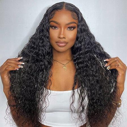 13×5 HD Lace Glueless Water Wave Human Hair Wig 20inch 180% Density