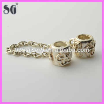 Gold plated double 925 authentic silver charm sterling silver jewelry beads