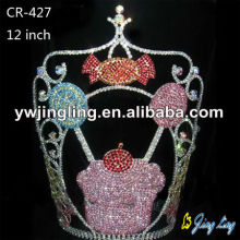 10''Rhinestone Cupcake Icecream Pageant Crowns