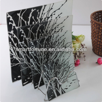 Colored Glass Plate Toughened Glass Plate Glass Dish High Quality Cake Glass Plate