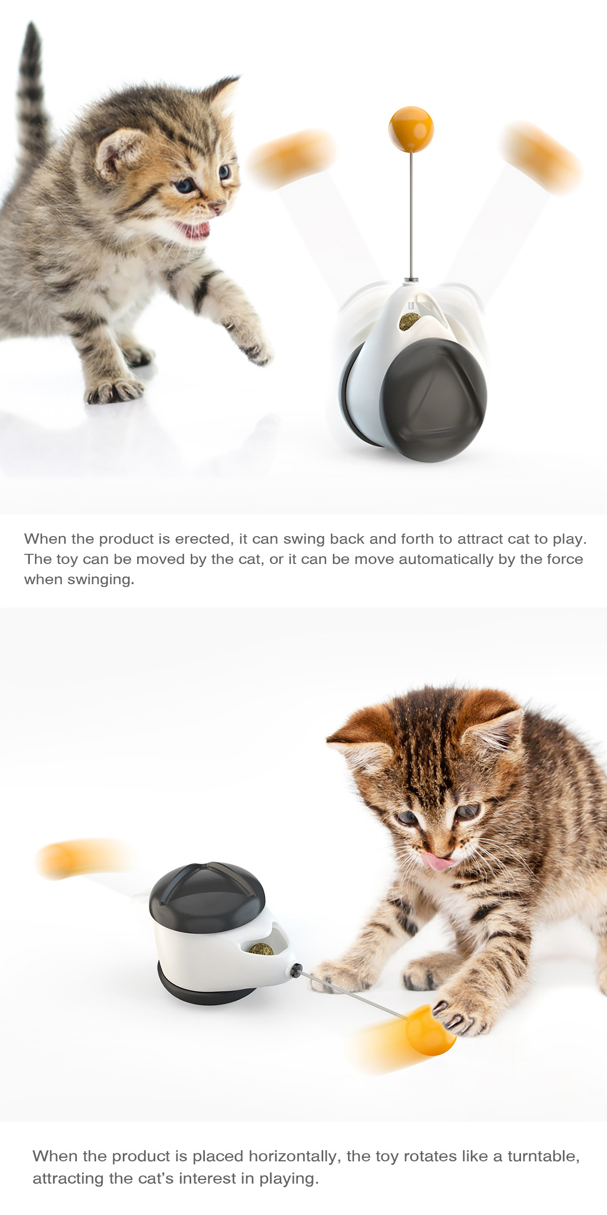 Amazon hot sale interactive tumbler balance car cat toy