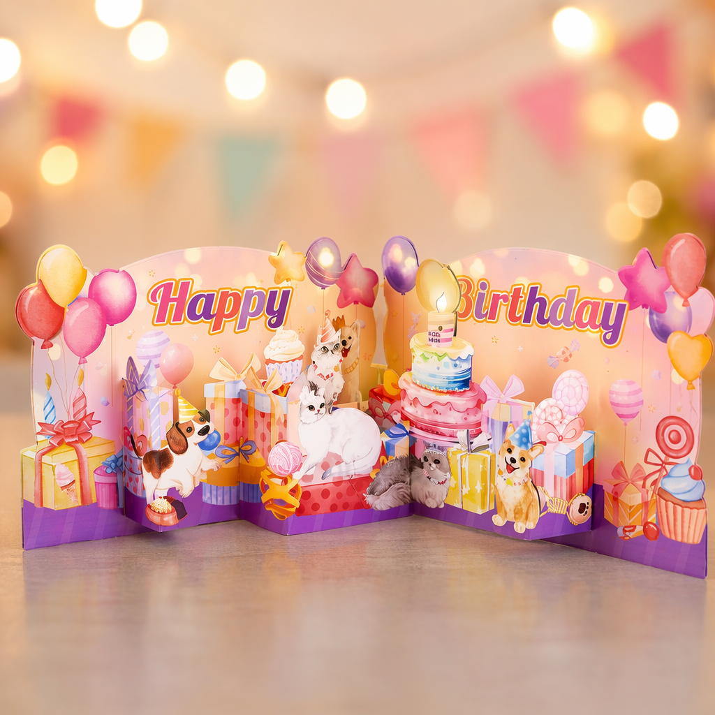 tort-urodzinowy-zwierzęta-zdmuchnięte-makro birthday-cake-animals-blow-out-macro
