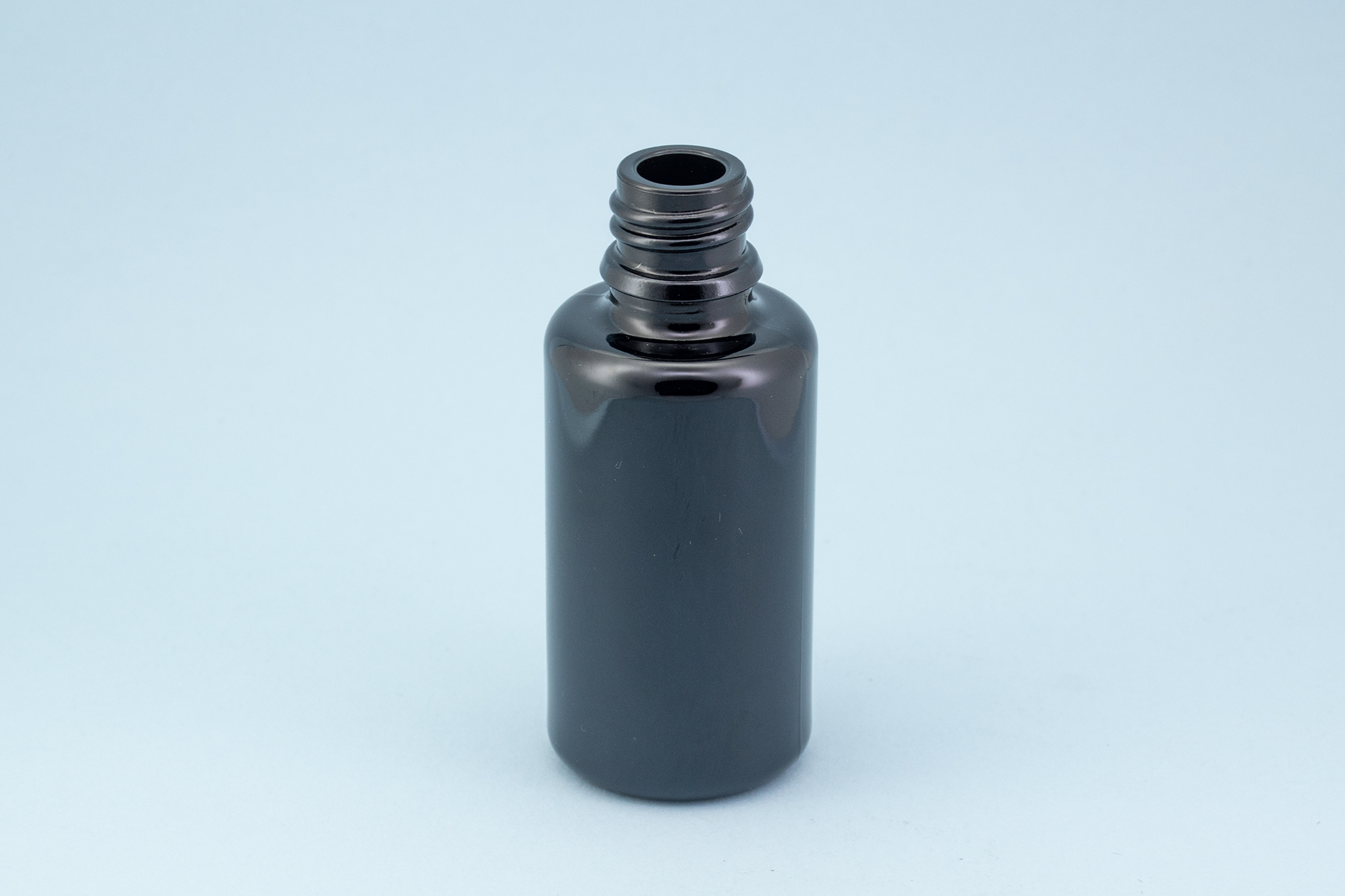Frasco de vidro cilíndrico preto de 30 ml/1 oz com gargalo 18/410 30 ml/1 oz Black Cylinder Glass Bottle With 18/410 Neck