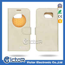 2016 touch window flip leather case for Samsung Galaxy S6 G920F