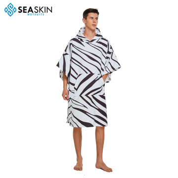 Zeein Custom Digital Print MicroFiber Adult Surf Poncho Hooded Towel Poncho