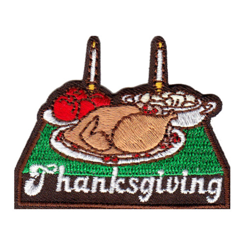 Thanksgiving-day diner geborduurde applique motief