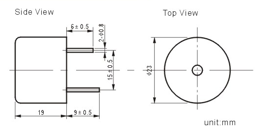 23*19mm piezo buzzer