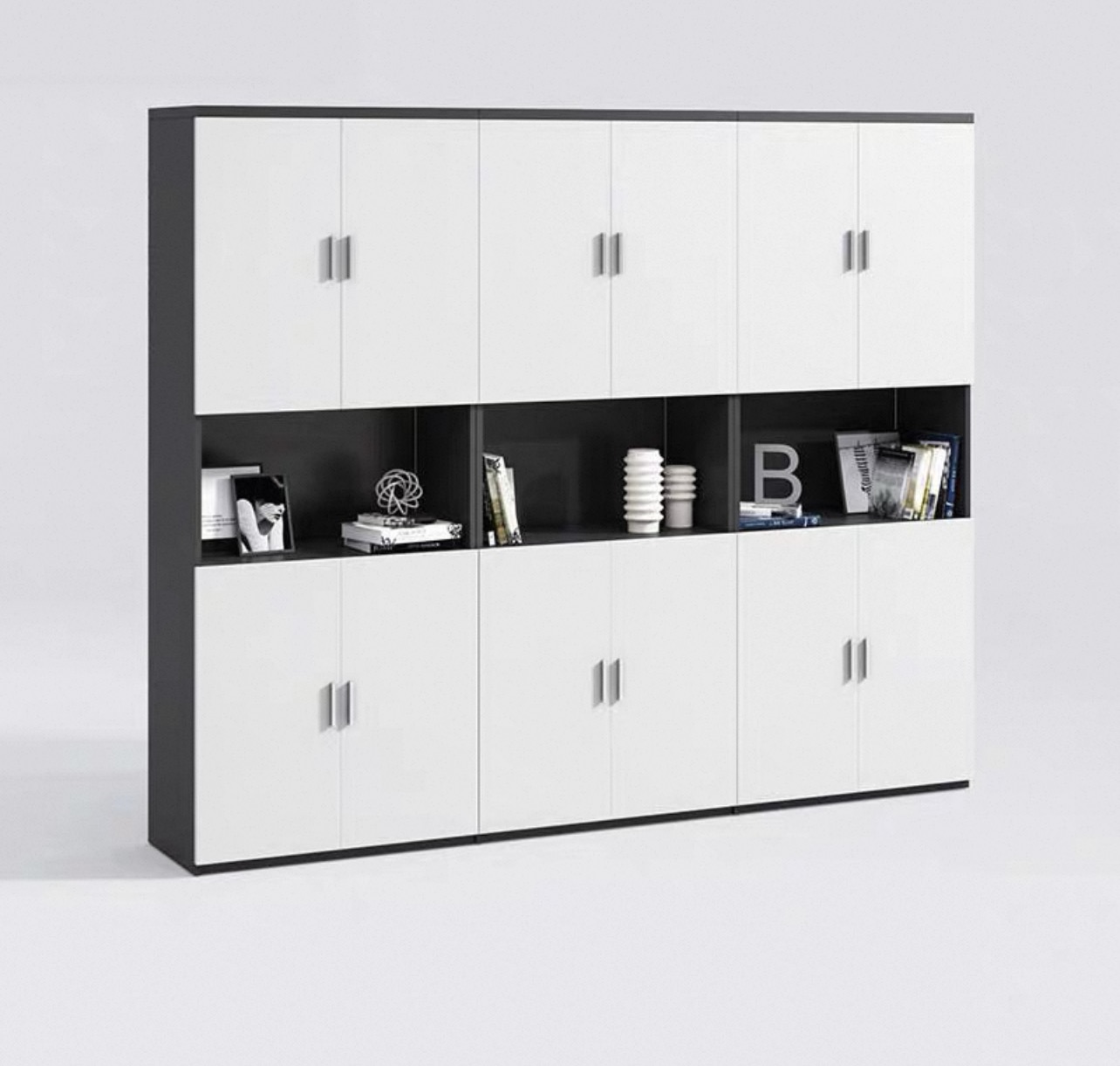 Estante de escritório moderna com display aberto1 Modern Open Display Office Bookcase1