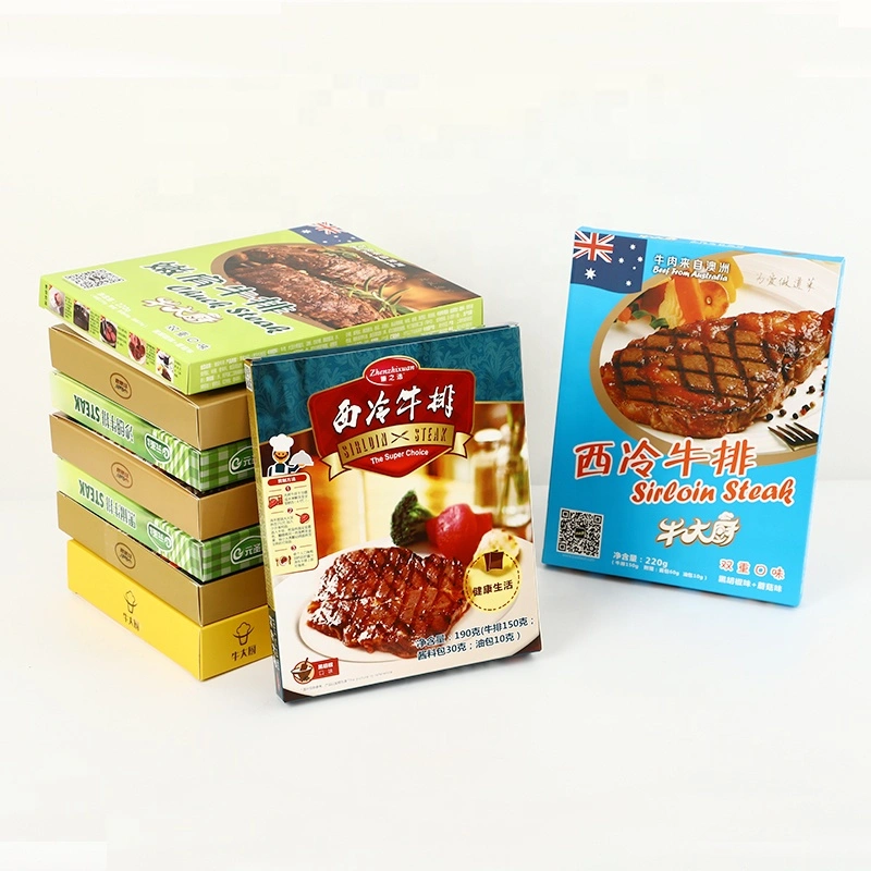 Eco Friendly Customized Printing Cardboard Square OEM Paper Frozen Food Packaging for Storage
