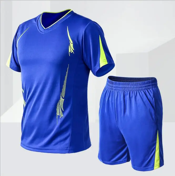 Polyester Spandex Fast-Drying Wrinkle-Resistant Colorfast Breathable Sports Fitness Suit Casual Running Training T-Shirt, Suit for Men