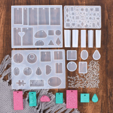 Hot Sale 113Pcs DIY Crystal Pendant Gem Epoxy Mold Jewelry Set