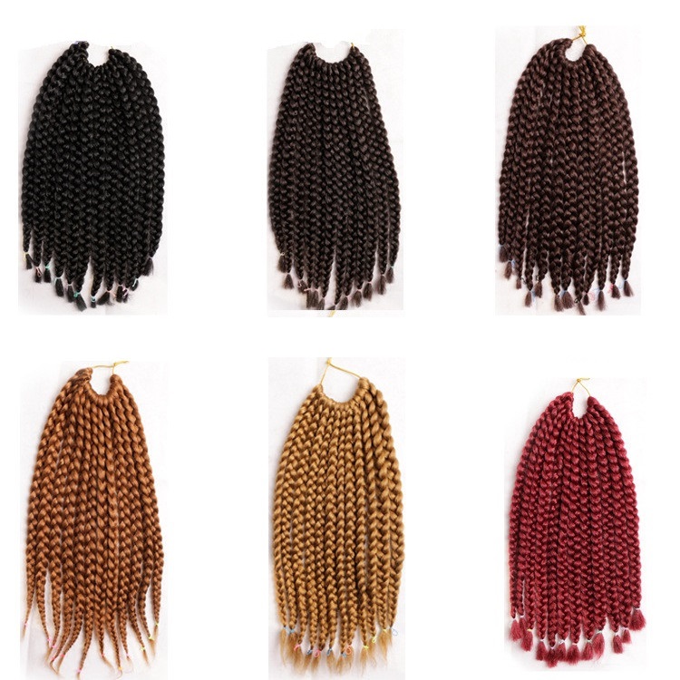Classic Thick Box Braids Crochet Hair Preloop Braiding Hair Synthetic Extension 14inch Bob Braids