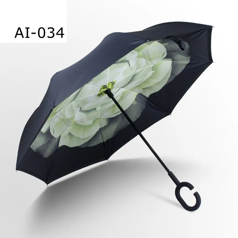 Inside out Fashion Custom Print Inverted Reverse Umbrella