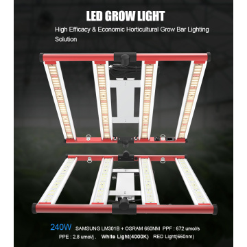 Luzes de cultivo de LED dobráveis ​​de 240W impermeáveis ​​à prova d&#39;água