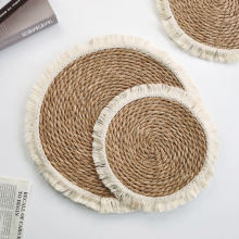 Modern Round Water Hyacinth Place Mats for Kitchen Dining Decor