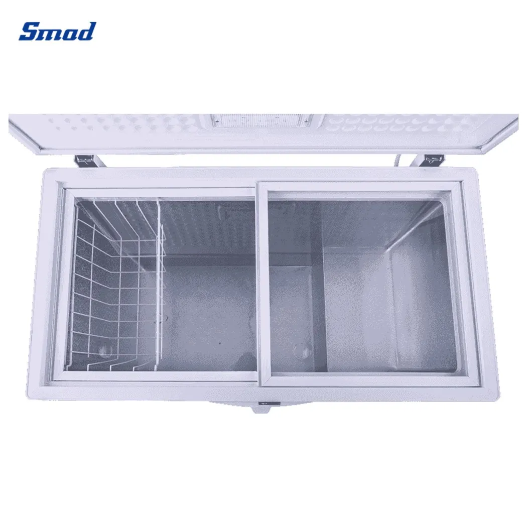 Smad 110V 1088L 1388L 1588L Big Capacity Two Solid Door Deep Chest Freezer