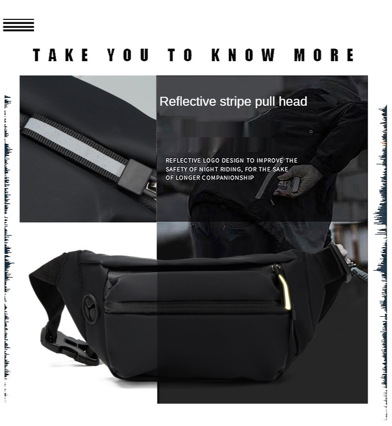 Chest Bag Waterproof Men's Waist Bag Personality Leisure Outdoor Sports Shoulder Messenger Bag Fashion Trend Cycling Bag