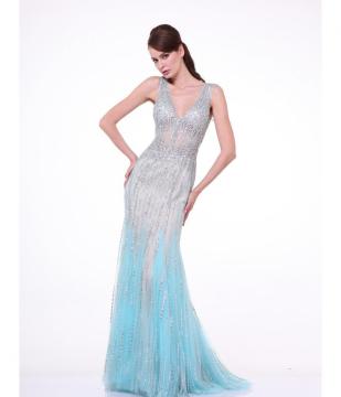 V Neck Sleeveless Celebrity Dress