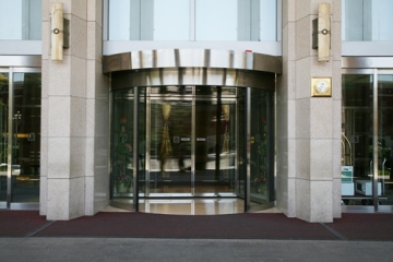 Exterior Entrances with Commercial Two Wing Revolving Doors