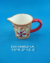 Hand-Painted Ceramic Milk Jug for Christmas Decoration