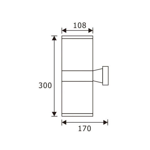 LEDER Black Body IP65 15W Outdoor Wall Light