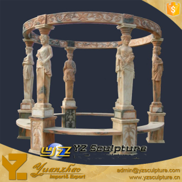 Beautful Marble Pavilion Sculpture With Stone Statues