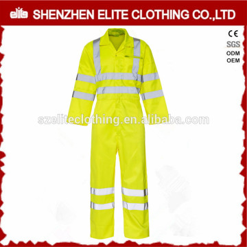 hot sale 3M reflective fireproof winter yellow mechanic coveralls