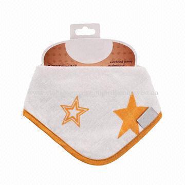 Bamboo Bandana-Printed, Orange Star, Ecological, Extremely Soft, Great Absorbency and Anti-bacterial