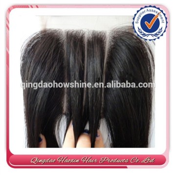 Top quality factory silky straight Human hair lace closure three part