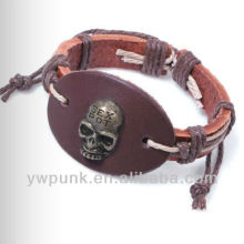 SKUB142 fashion studded skull bracelet leather bracelet cheap bracelet